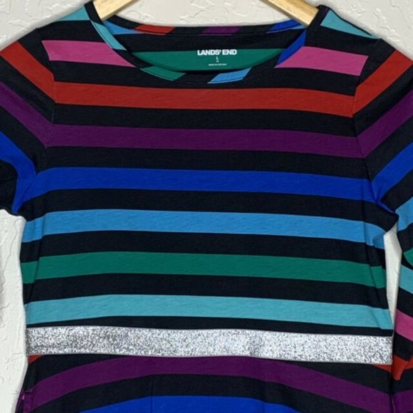 Lands End Multicolor Striped Skater Dress - Picture 2 of 7